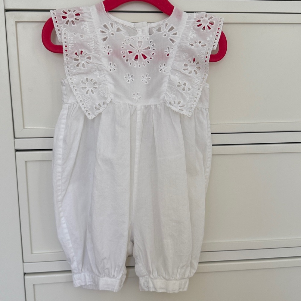 Stella McCartney Kids White Eyelet Romper